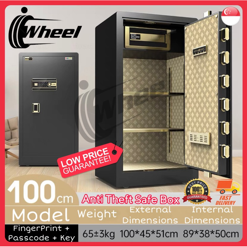 INSTOCK 2023 Anti Theft Safe Box FingerPrint + Passcode + Key
