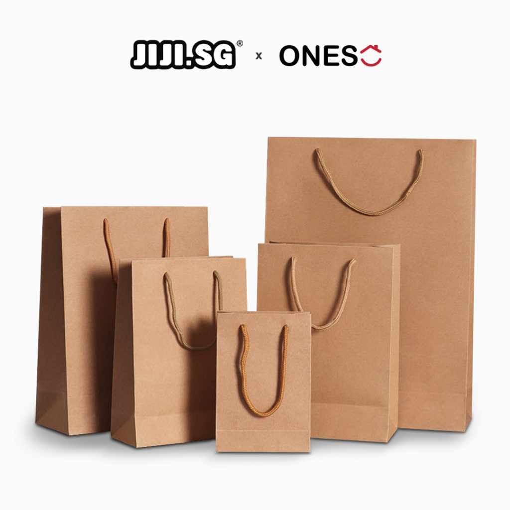 (JIJI.SG x ONES) KRAFT Paper Bag Gift Bag / Packing Bag / 5 Sizes