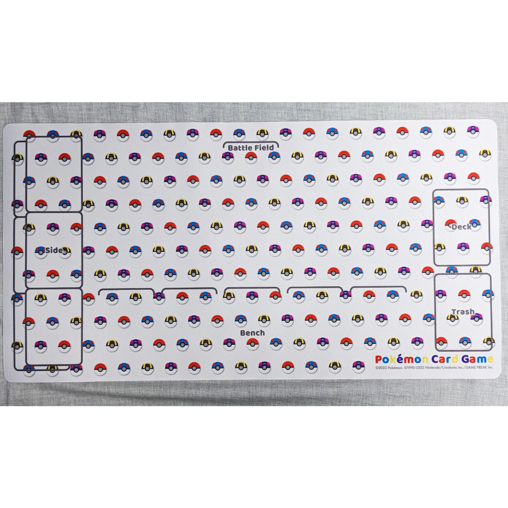 Pokemon Card Game Rubber Play Mat Monster ball design white Nintendo ...