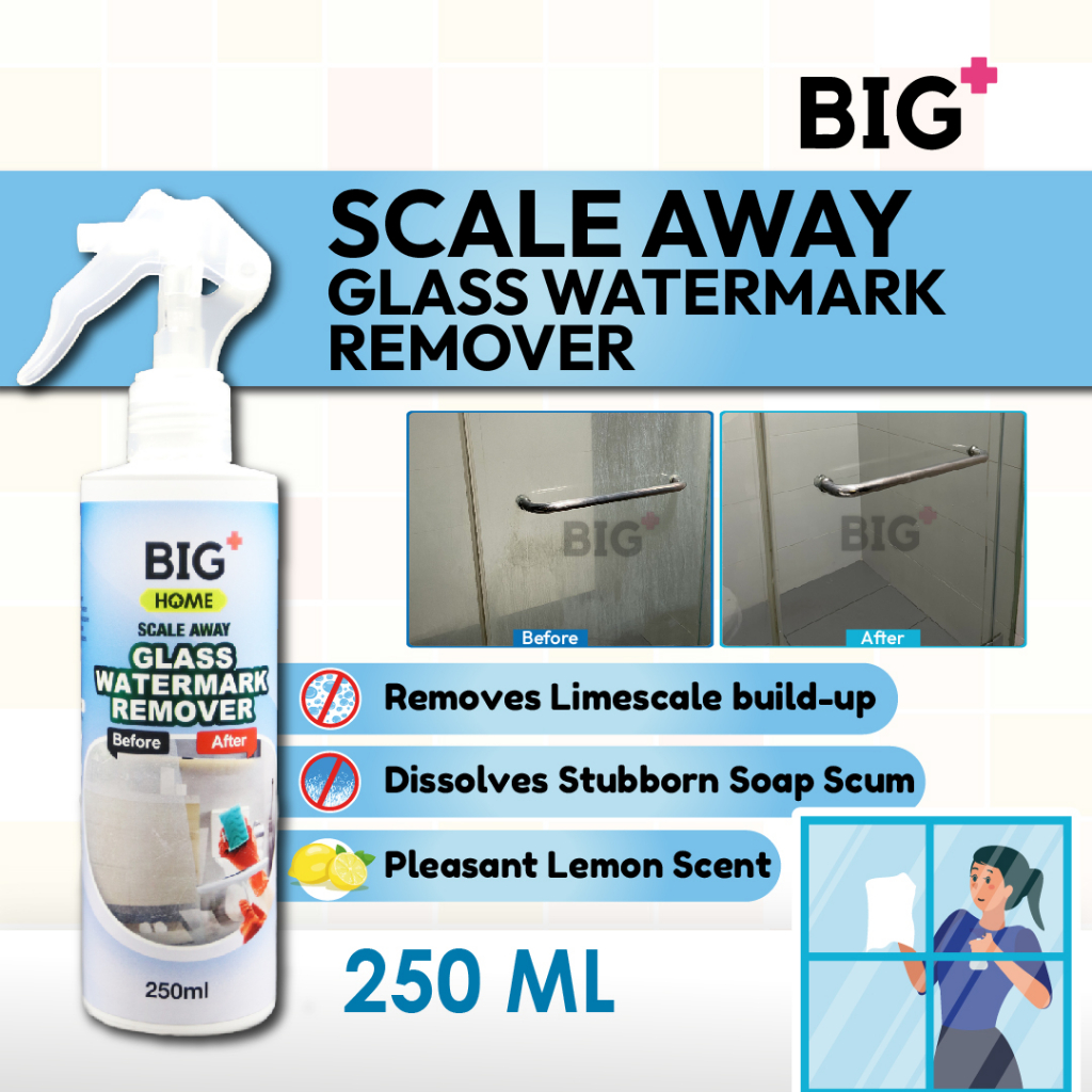 BIG+ Scale Away Glass Watermark Remover 250ml Home Bathroom Toilet Bowl