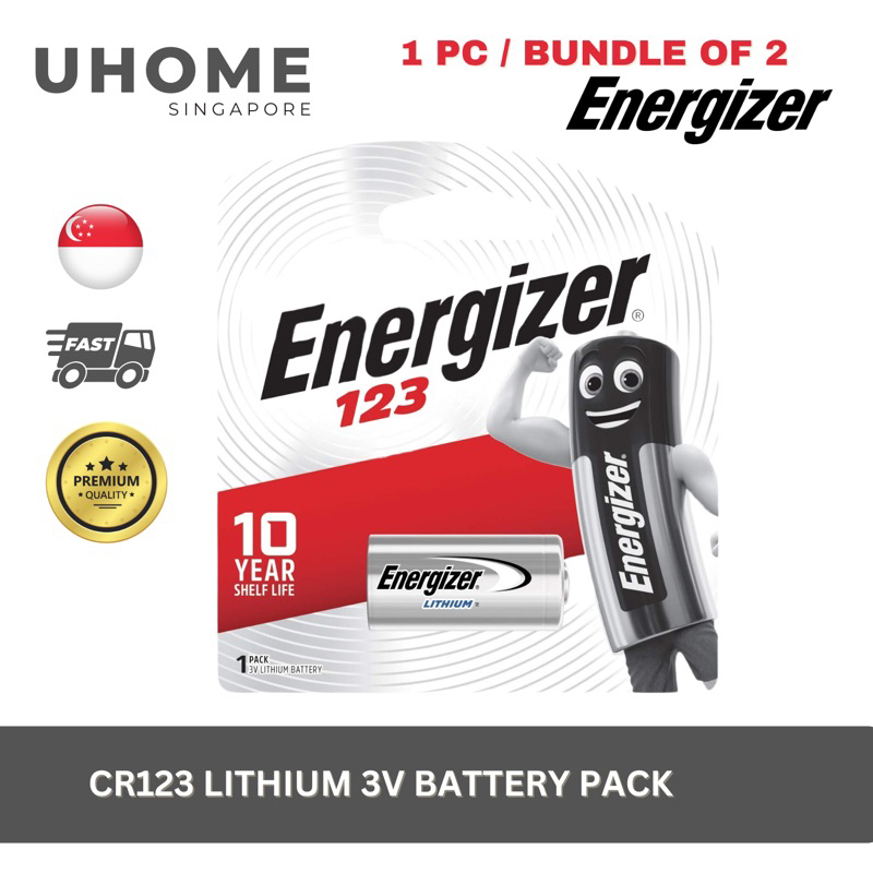Energizer CR123 CR123A Lithium 3V Battery Pack Shopee Singapore
