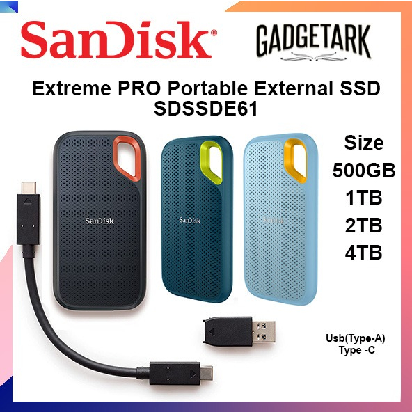 SanDisk Extreme Portable SSD Up to 1050MB/s USBC, USB 3.2 Gen 2 External Solid State