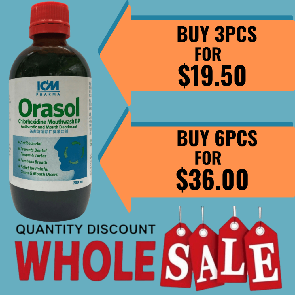 [PharmCare] Orasol Mouthwash BP 200ml Anti bacterial Prevent Dental