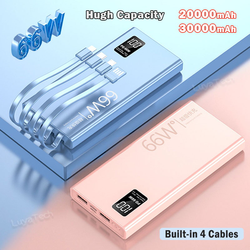 66W High Speed Portable Charger 30000mAh Huge Capacity PowerBank PD20W