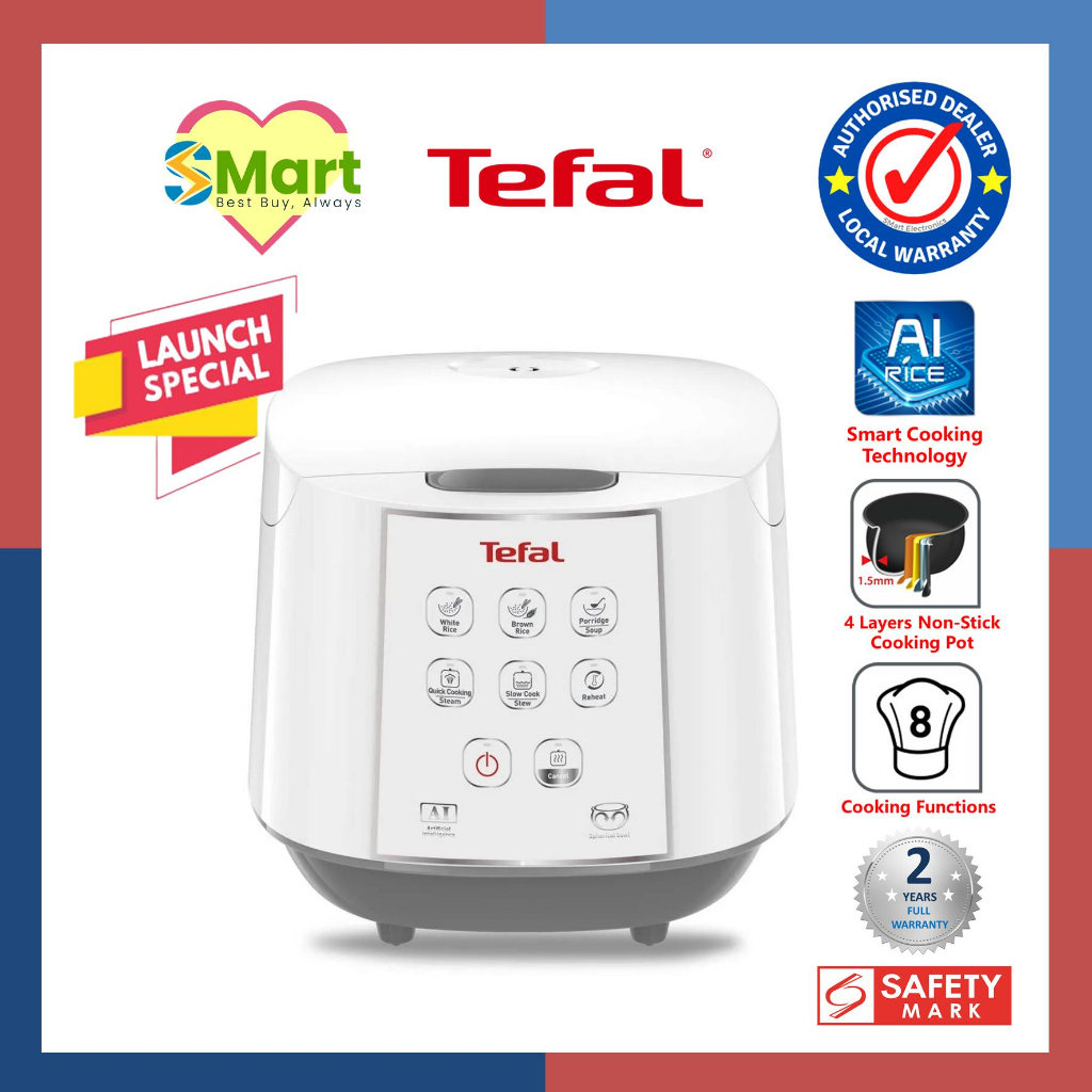 Tefal 1.8L Easy Rice Fuzzy Logic Rice Cooker [RK7321] Shopee Singapore