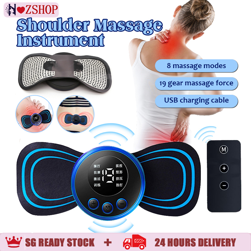 8 Modes 19 Gears EMS Cervical Vertebra Massage Stickers Electric Neck ...