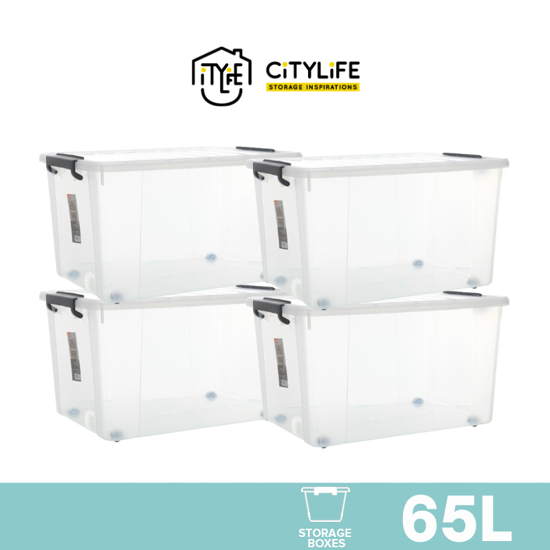 Citylife 55L/65L Multi-Purpose Widea Stackable Storage Container Box ...