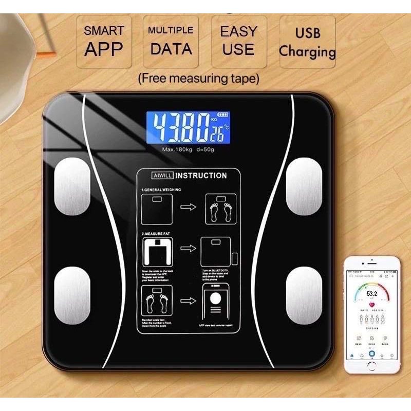 [SG] Smart Wireless Digital Body Fat Scale Bathroom Weight Scale/Body