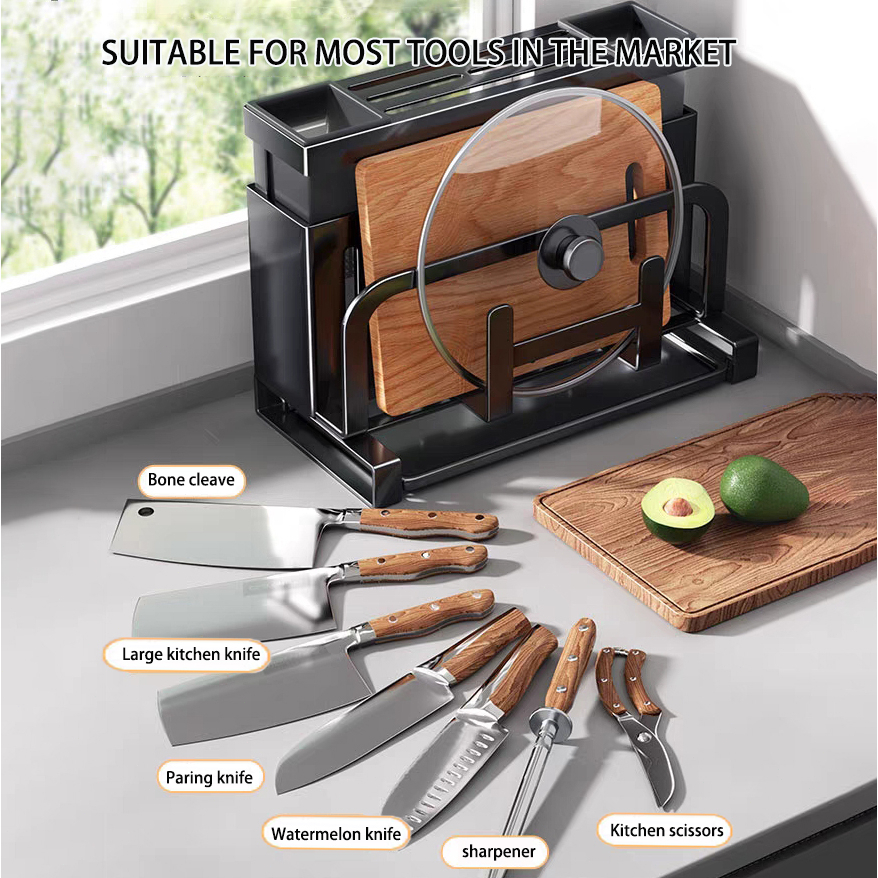 【TOP ONE】Kitchen stainless steel knife holder storage rack/household ...