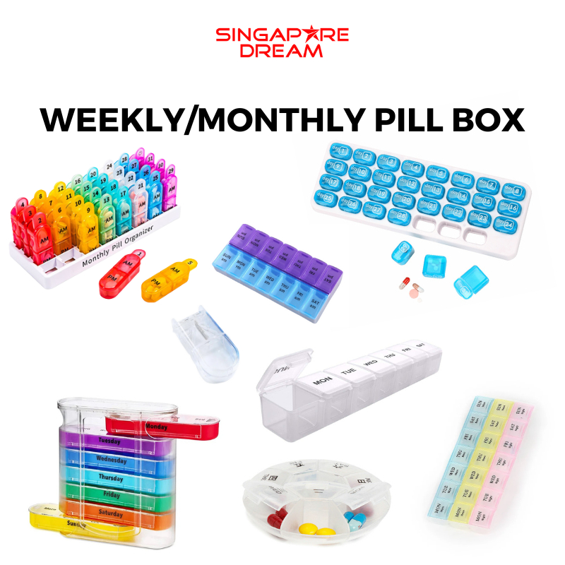 Daily Weekly / Monthly Pill Box Tablet Container Medicine Medication ...