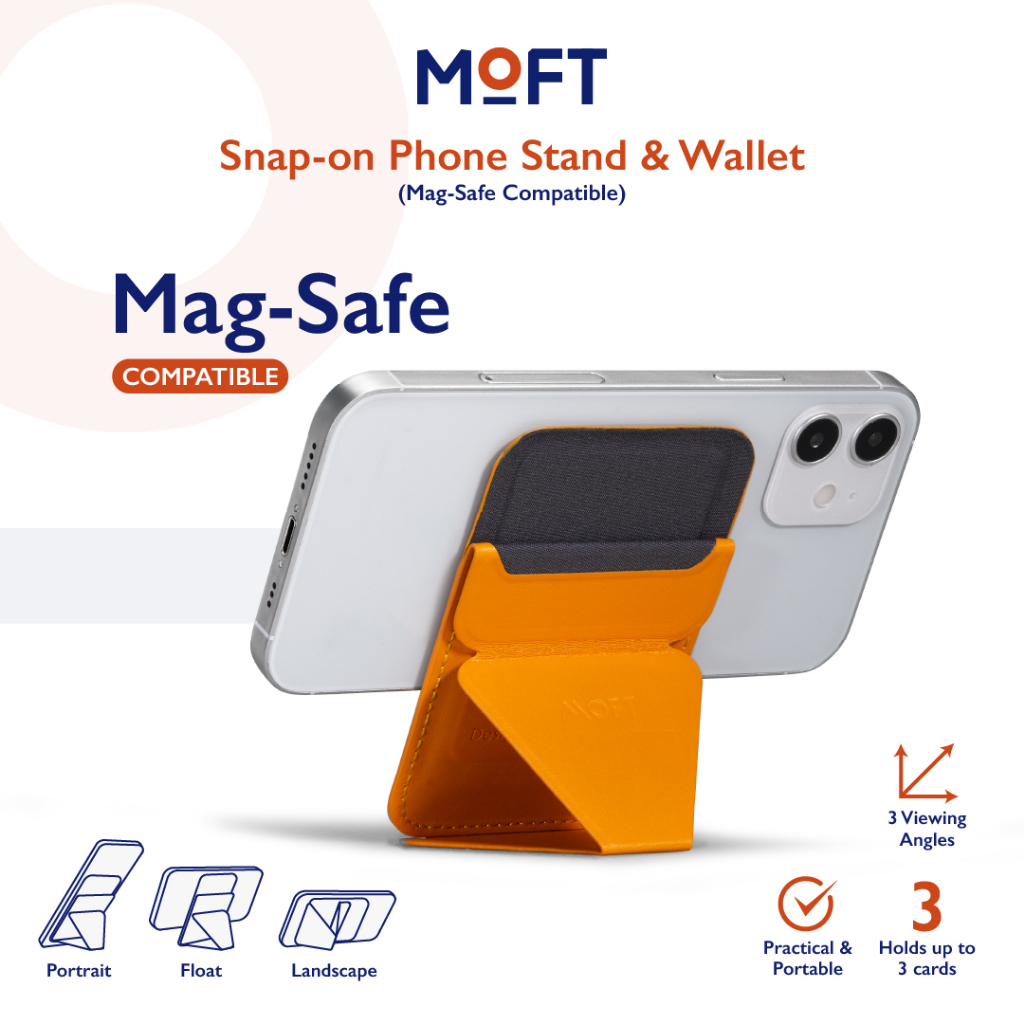 MOFT Snap-On Phone Stand & Wallet (Magnetic Charging Compatible)