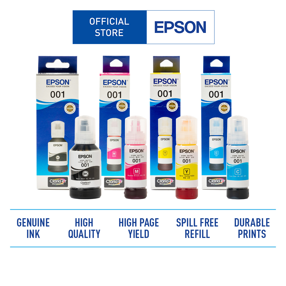 Epson 001 Genuine Ink Bottle for EcoTank Ink Tank Printer | Shopee ...