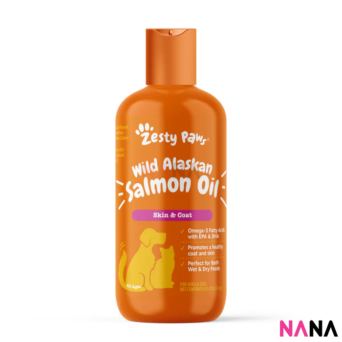 Zesty Paws Pure Wild Alaskan Salmon Oil for Cats and Dogs 8oz/237ml