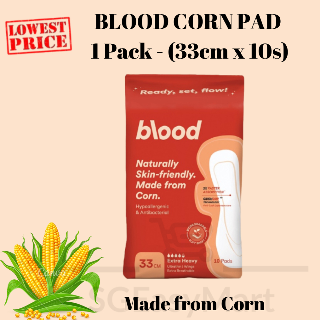 [SGEasyMart] Blood 33CM Plant Based Sanitary Pad Made With 100% Corn ...