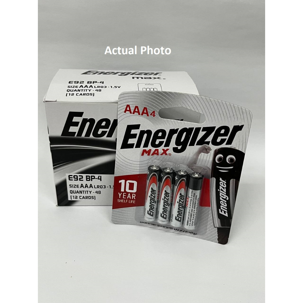 Energizer Battery LR03 E92/BP4 AAA 4 pcs per pack