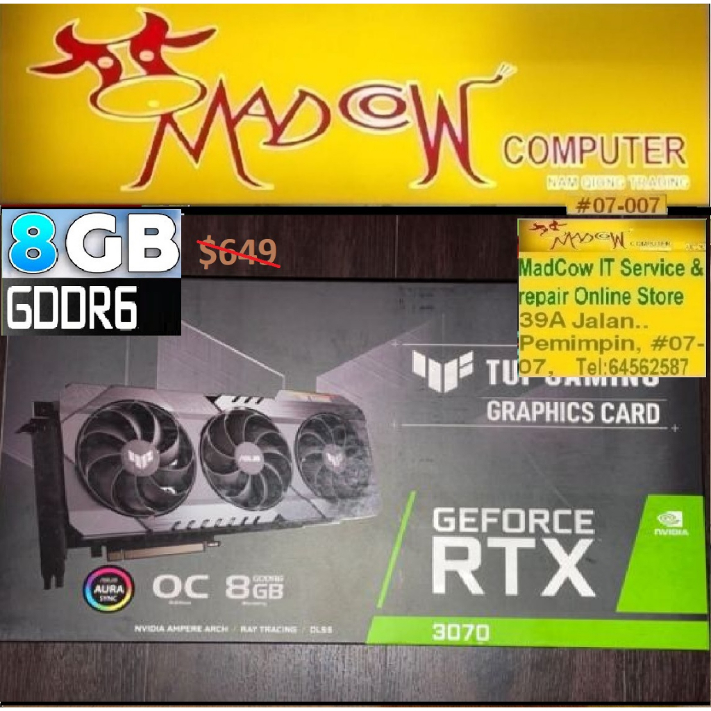 ASUS TUF Gaming NVIDIA GeForce RTX 3070 V2 OC Edition Graphics Card