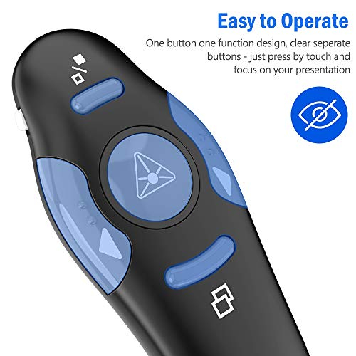 DinoFire Wireless Presenter, RF 2.4GHz Remote Presentation USB Control