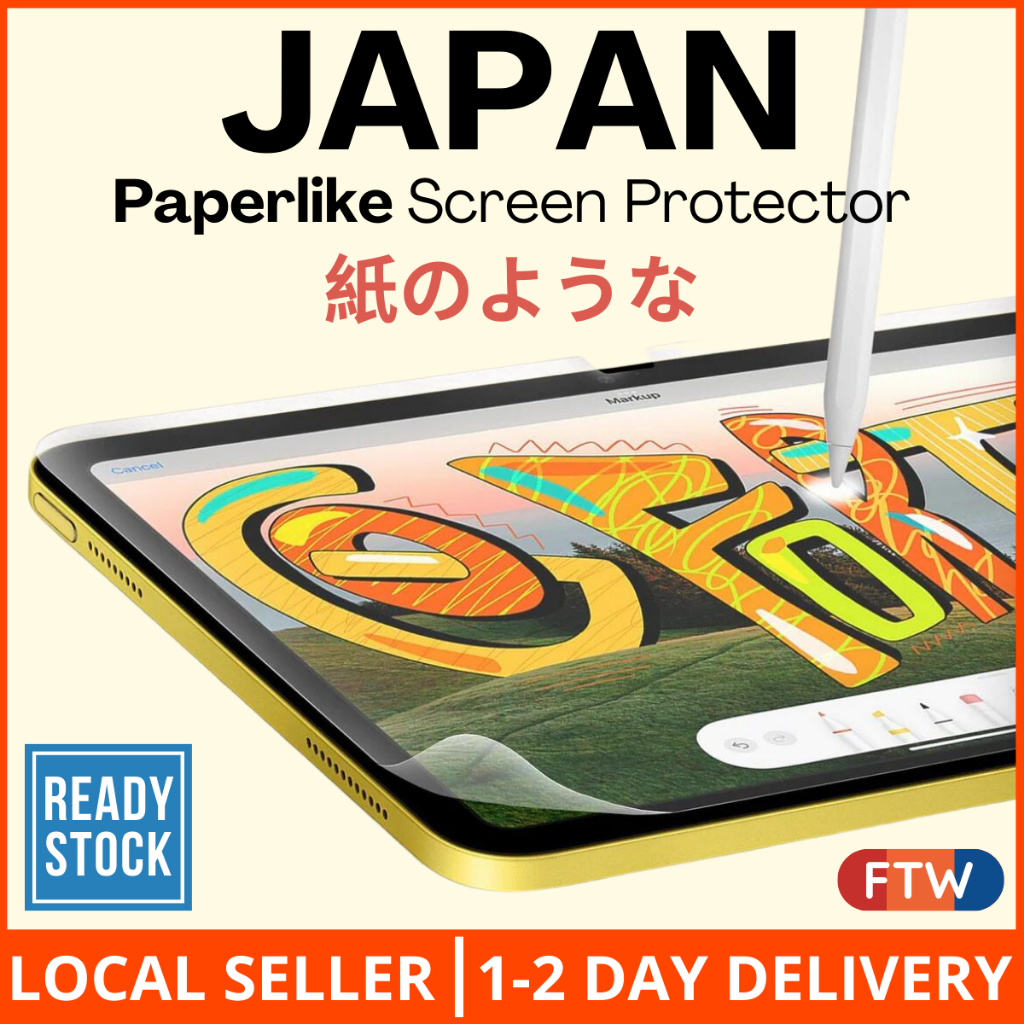 [JAPAN MADE] FTW iPad Screen Protector Paperlike Matte Compatible With
