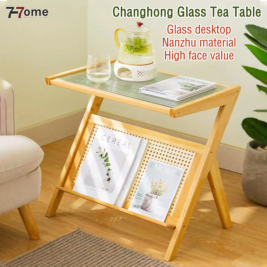 Modern Nordic Side Table Living Room Coffee Table Glass Square Corner