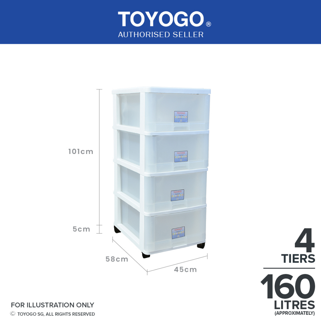 Toyogo 807-4 807-5 Plastic Storage Cabinet / Drawer With Wheels ...