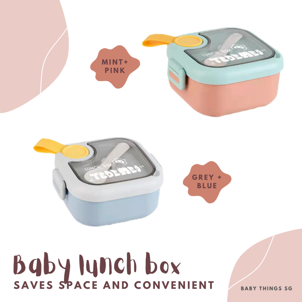 💥SG SELLER, READY STOCK💥 Baby lunch box with cutleries and scissors