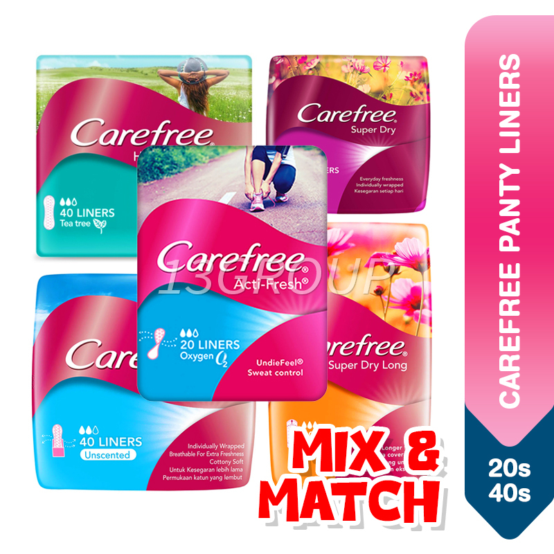 Carefree Panty Liners Original Breathable Healthy Fresh Super Dry, 20s