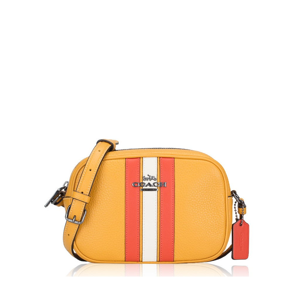 COACH leather varsity stripe mini Jamie camera bag crossbody Shopee
