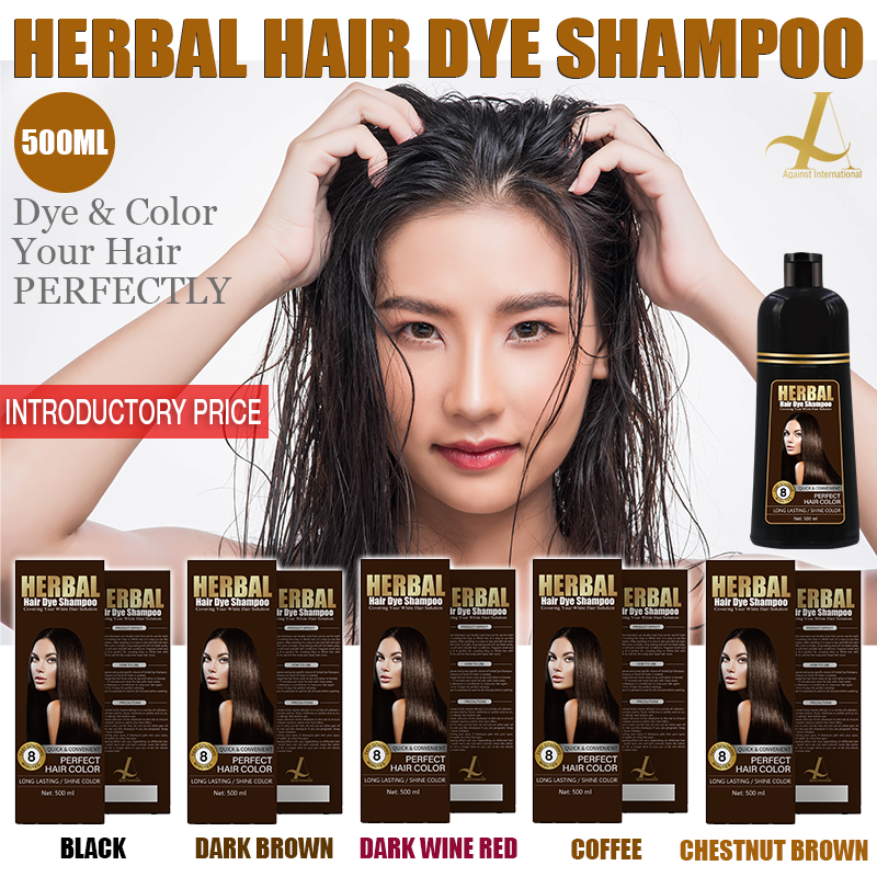 HAIR DYE SHAMPOO TO COVER ALL GREY & WHITE HAIR 500ML LARGE BOTTLE (SG ...