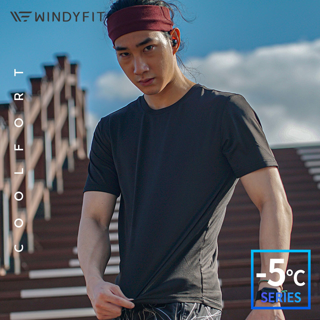 Coolfort Windyfit Koren Style T Shirt Men Tee Ice Polyester Dri Fit Stretchable Round Neck Short Sleeve T-Shirts