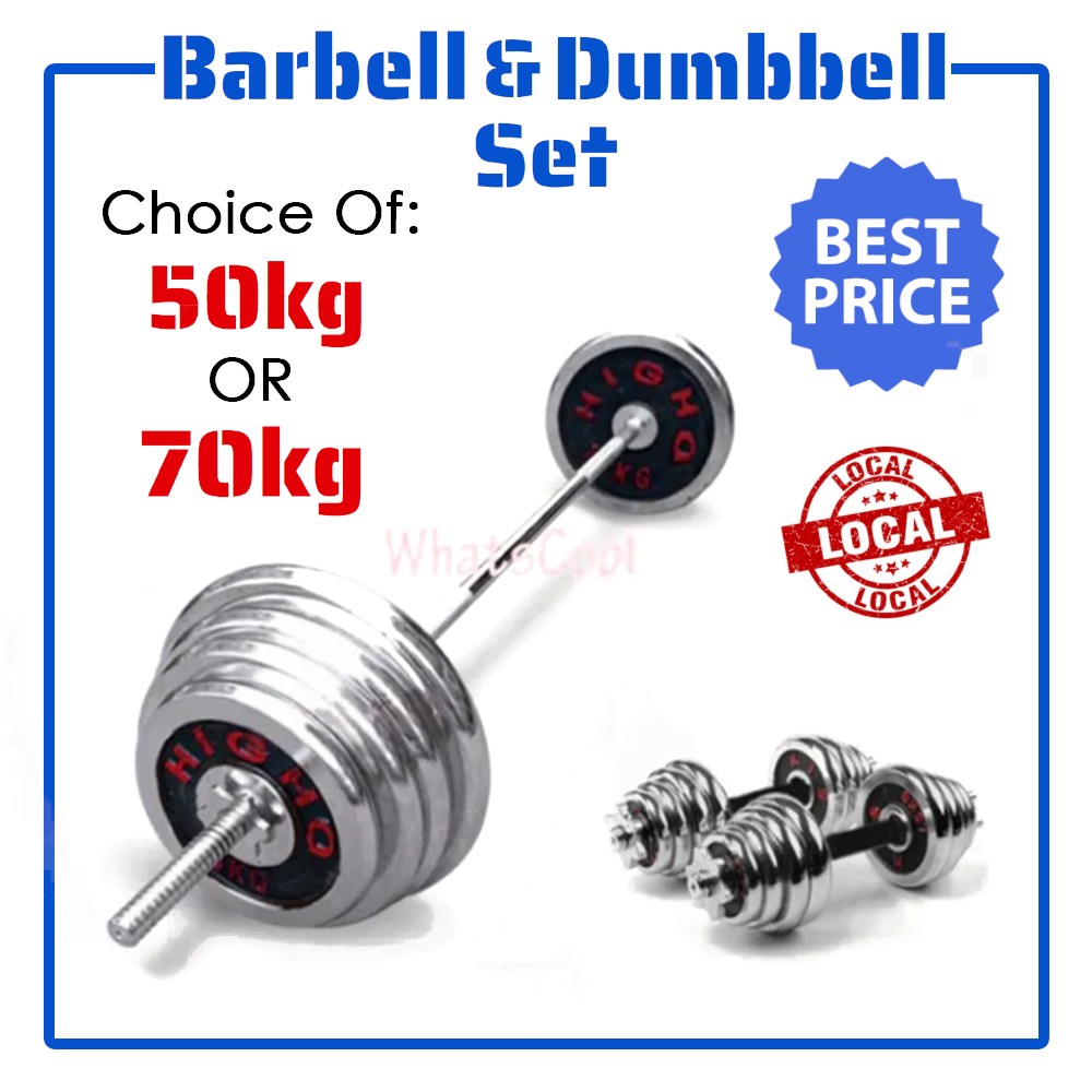50kg 70kg Barbell Sets Dumbbell Weights Shopee Singapore