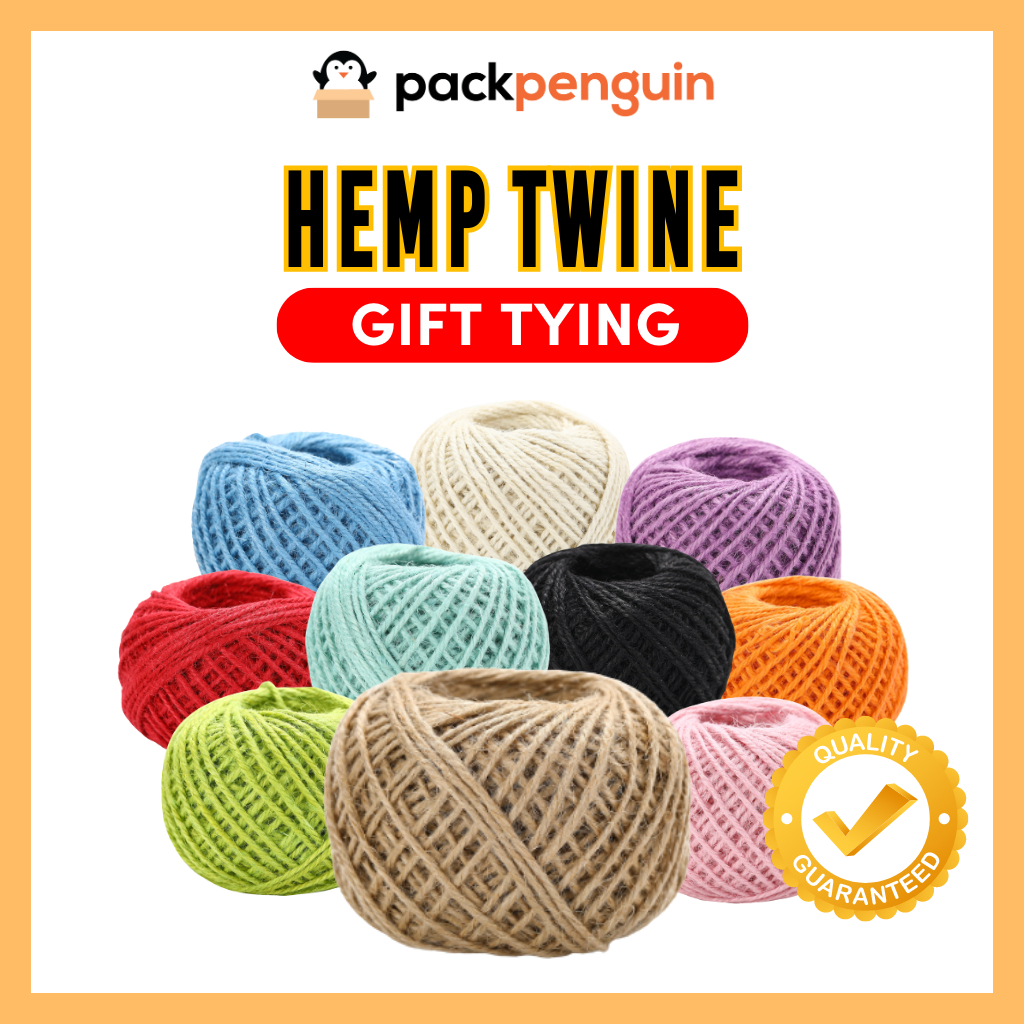 [13 COLORS] Hemp String 2MM x 50M Jute Twine Rope Gift Tying