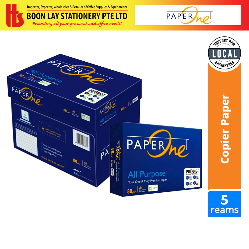 [BUNDLE OF 5 REAMS] PAPERONE Copy Paper 80g A4 (Blue Box) | Shopee ...