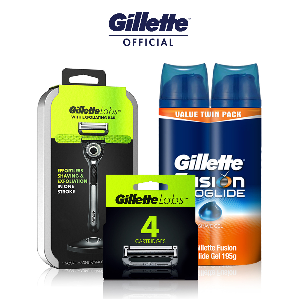 Shopee X Gillette Brand Box: Gillette Labs With Exfoliating Bar Razor ...