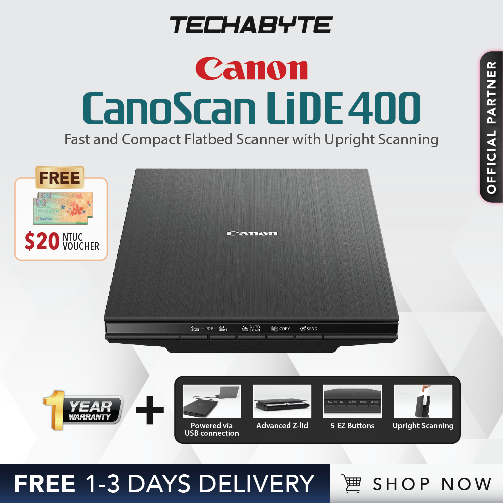 Canon LiDE400 Fast and Compact Flatbed Scanner with Upright Scanning