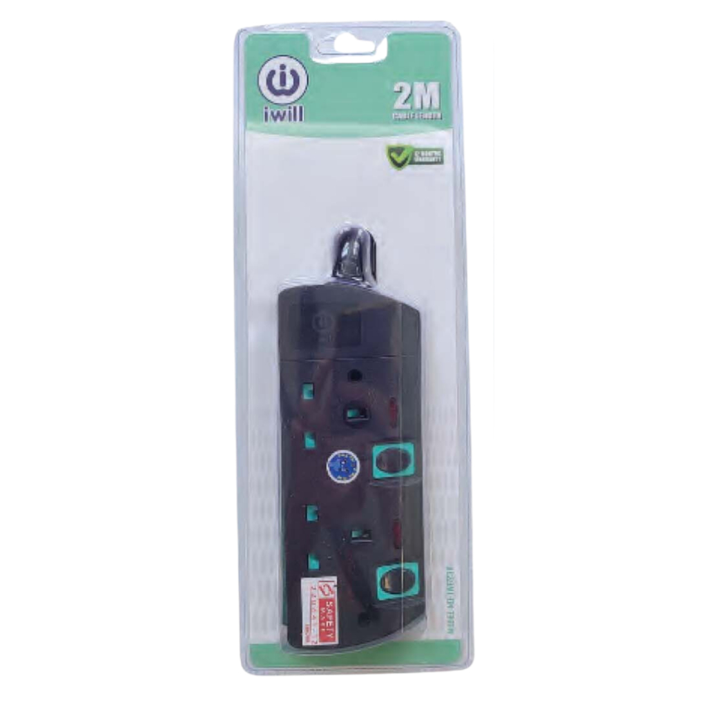 [Surge Protection] IWILL Matt Black 2 - 4 Gang Extension Plug Power ...