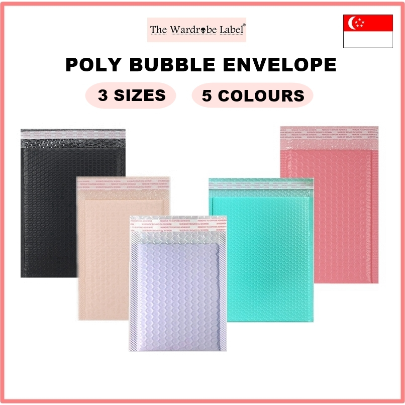 [SG SELLER TWL] Black Light Pink Lilac Pink Turquoise Bubble Envelope