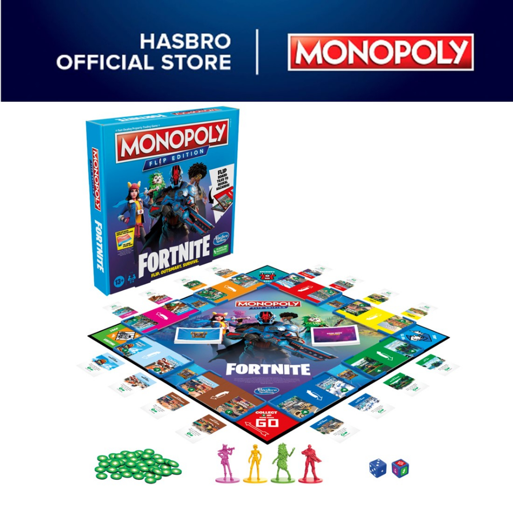 Fortnite Game Hasbro Gaming Monopoly Flip Edition: Fortnite Board