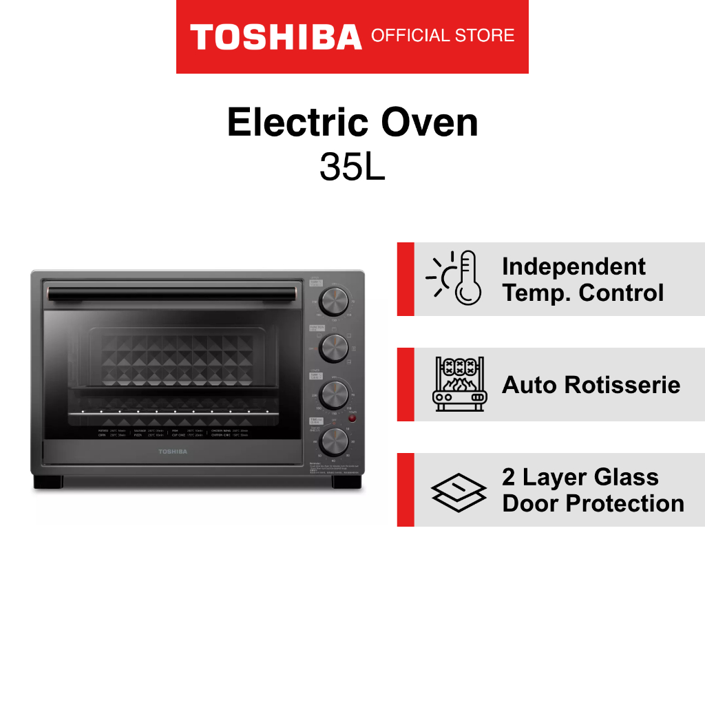 Toshiba TLMC35Z Black Independent Temperature Control Electric Oven