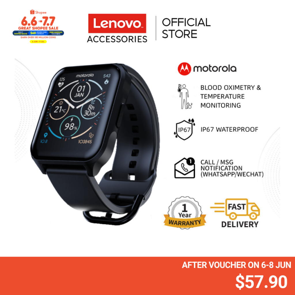 Motorola Moto Watch 70 Smart Watch Fitness Tracker with 23 Sport Modes