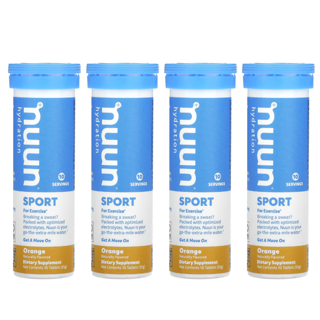 Nuun Active Hydration Electrolyte Enhanced Drink Tablets Orange 4 Tube ...