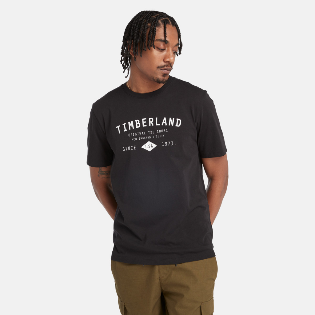 Timberland Men's Short Sleeves Workwear Label Tee Shopee Singapore