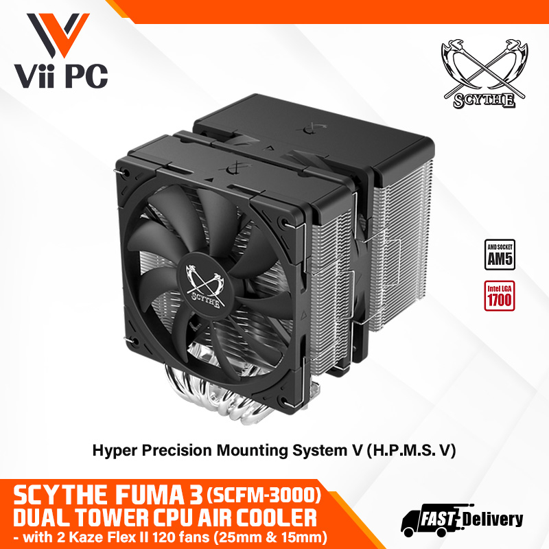 Scythe Fuma 3 highend dual tower CPU air cooler, CPU AIR COOLER LGA