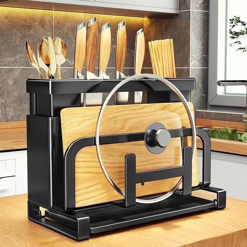 【TOP ONE】Kitchen stainless steel knife holder storage rack/household ...