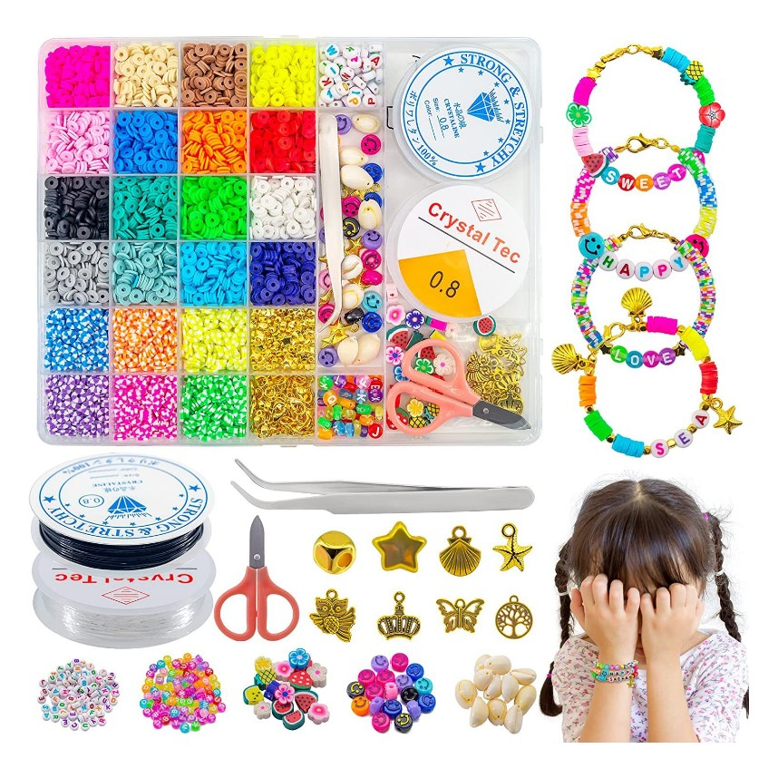 4620-pc) DIY Beads Bracelet Making Kit for Girls Kids Necklace Jewellery  Craft Kit Set with Pendant Christmas Present