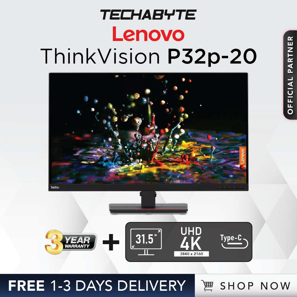 Lenovo ThinkVision P32p20 32" 4K UHD AG 3sided Borderless Monitor