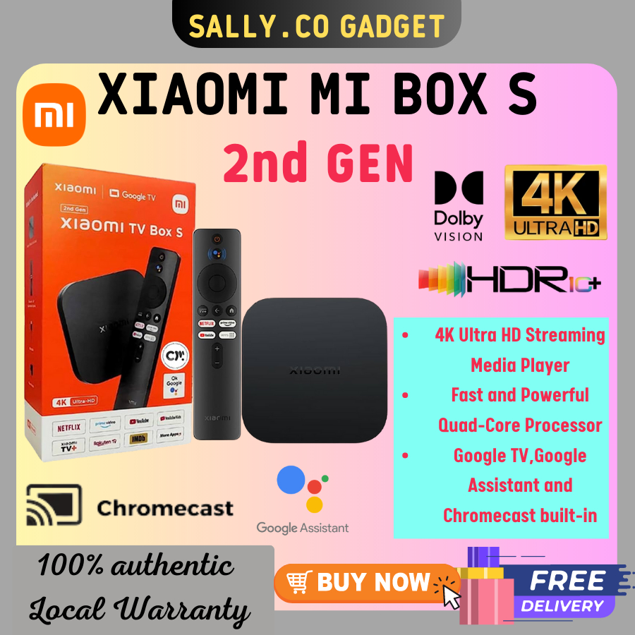 [Ready Stock]Xiaomi Mi TV Box S [2nd]4K Ultra HD Streaming Media Player