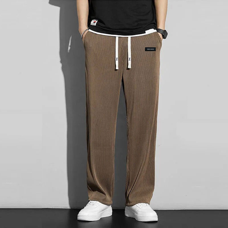 Men Pants Fashion Korean Pants Summer Casual Trousers with Elastic ...