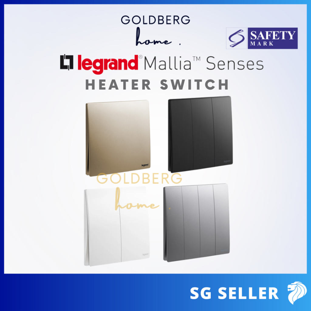 Legrand Mallia Senses 20A Heater Switch Safety Mark Approved | Goldberg ...