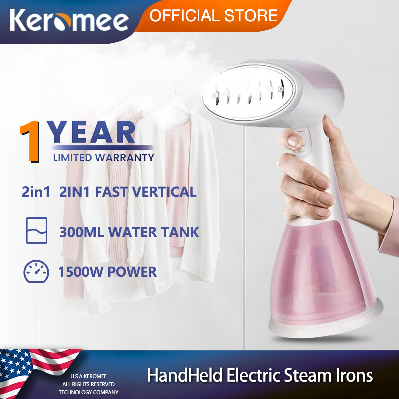 Keromee Handheld Garment Steamer Iron 1300W Powerful 15 Seconds Fast