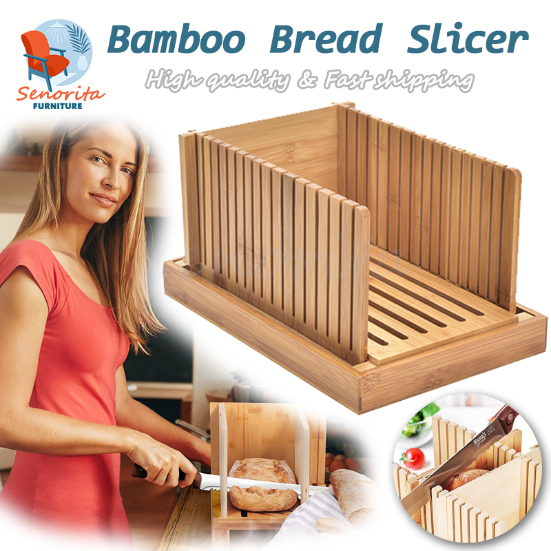 Mama's Great Bamboo Bread Slicer for Homemade Bread - Adjustable Slice  Width